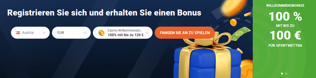 Registrieren Sie sich und erhalten Sie einen Bonus